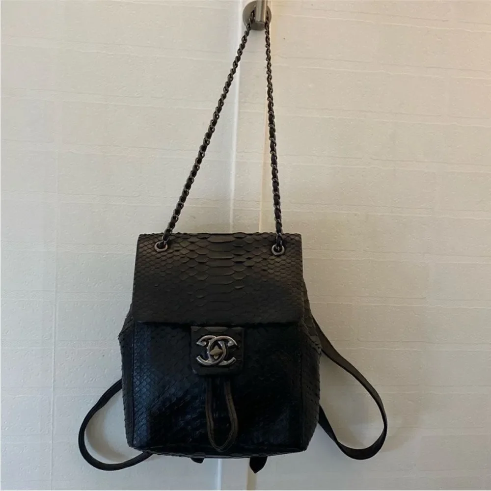 Justified Hunt  Black  snake skin  Backpack
